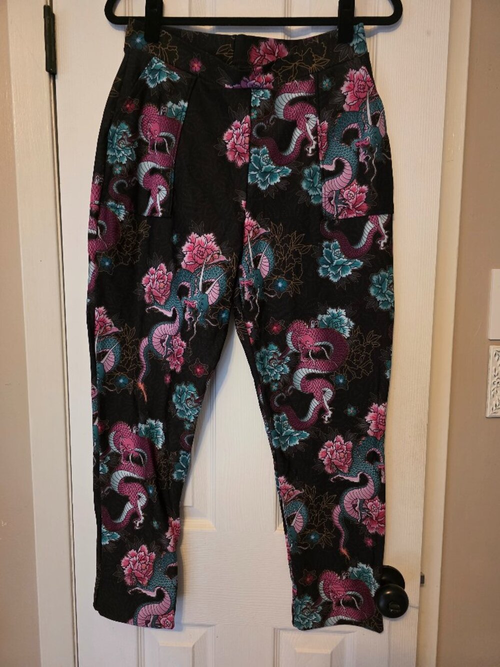 Blackmilk Floral Dragon cuffed pants